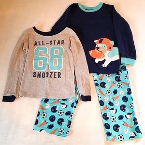 Carter's Kid 3-Piece Sports Theme Cotton & Fleece Pajamas, Size 7